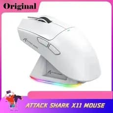 Mouse Para Jogos Tri-Modo ATTACK SHARK X11-Sensor PAW3311 59g Base De Carregamento Magnética RGB Ultraleve Presente Perf