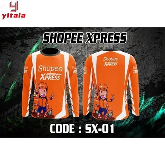 SHOPEE XPRESS LONGSLEEVE FULL SUBLIMATION Camisa De Manga Comprida Impressa Em 3D Para Motocicleta Tamanho