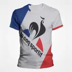 Verão Masculino Le coq sportif Camiseta Hip Hop Casual Rua Moda SPORTIFS Masculina Impressão 3D Camisetas De Manga Curta