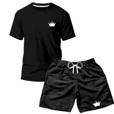 Kit Bermuda+Camisa Coroa Lançamento Básico Masculino