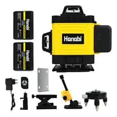 Nível Laser 16 Linhas Verde Hanabi 4D 360º Profissional 30M C/ 2 Baterias Autonivelamento