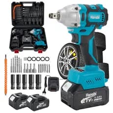 Parafusadeira Furadeira Chave de Impacto Sem Fio Brushless 350Nm Hanabi 21V 2 Baterias Profissional