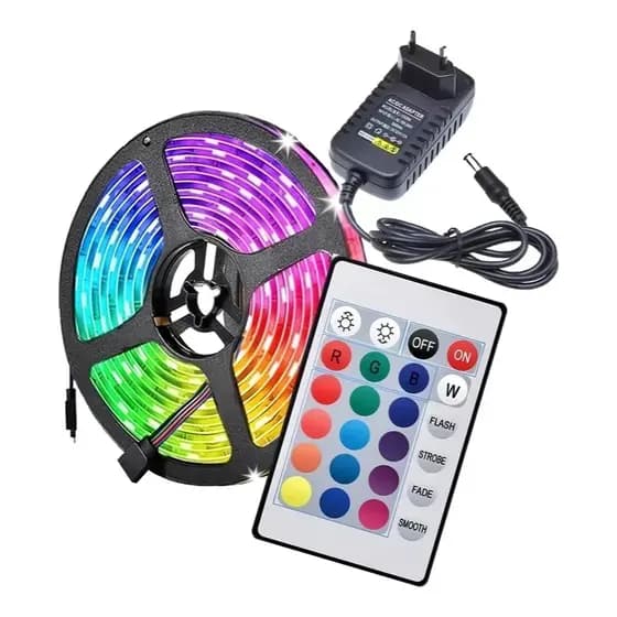 Fita LED 5050 Branco Quente – Iluminação Potente e Econômica para Ambientes Internos e Externos