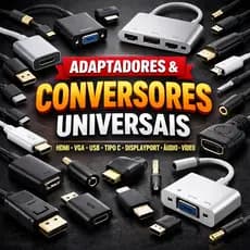 Adaptadores Universais HDMI VGA USB Tipo C DisplayPort Áudio Vídeo Conversores para TV Monitor Notebook Celular