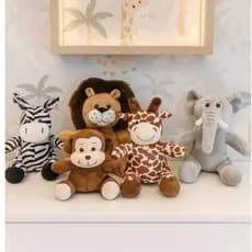 Animais de Pelucia Safari bichos de pelúcia Leão, Elefante, Zebra, Macaco, Girafa para Decoração Antialérgico