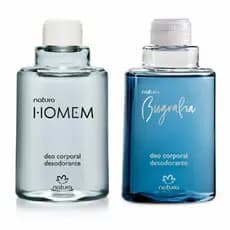 Kit 2 Refil Desodorante Corporal Masculino Natura Homem Tradicional e Biografia 100ml Cada