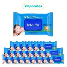 Kit 24 Toalhas Umedecidas Bebê Feliz Com 120 Folhas Cada