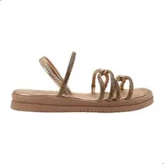 Sandália Feminina Mississipi Mi718 Enfeite Bronze Rives Metal Rose