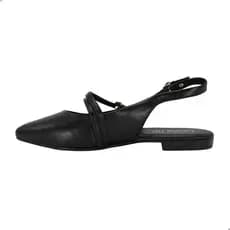 Sandália Feminino Beira Rio Slingback Bico Fino Fivela Preto