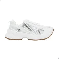 Tênis Molekinha Infantil Nylon Branco Prata
