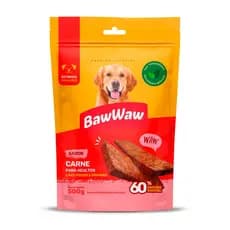 Baw Waw bifinho petisco snack bifinho sabor carne p/ cães adultos médio e grande porte 500g