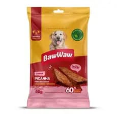 bifinho petisco snack sabor picanha Baw Waw p/ cães adultos médio e grande porte 50g
