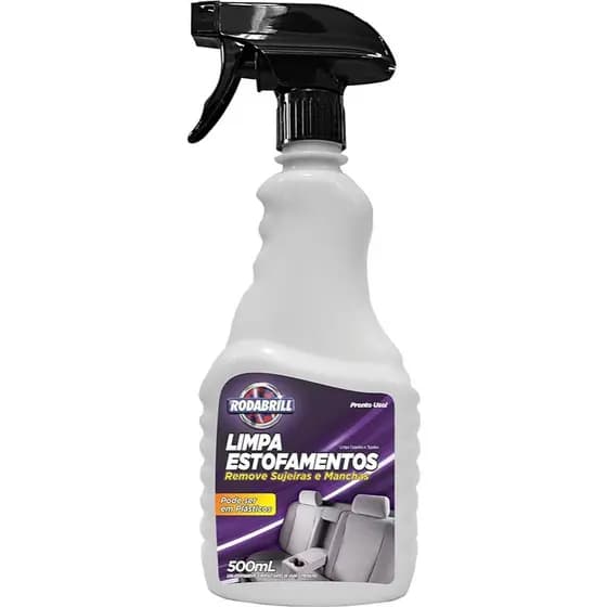 Promoção Rodabrill limpa estofamento carro, tapete, carpete, sofá, cadeira,  poltrona 500ml