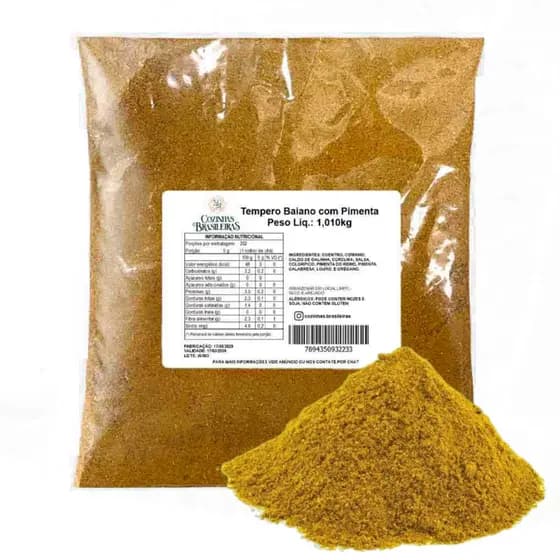 Cozinhas Brasileiras tempero baiano com pimenta carnes legumes frango 200g, 500g, 1,010Kg