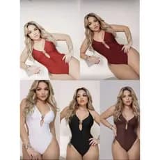 Body Maio Feminina Estilo Biquine Con Decote  De Argola  Moda Praia