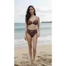 Biquíni Feminino calcinha Cintura Alta com Bojo e Detalhe Estrela Moda Praia Verão