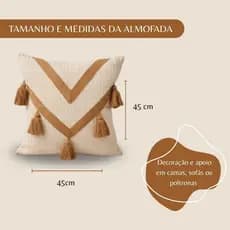 Capa para Almofada 45x45 em Algodão com Trama Macramê Artesanal Decorativa