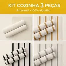 Kit Tapete Cozinha 3 Peças Mandacaru 100% Algodão – Inclui Passadeira Estampa Mandacaru.