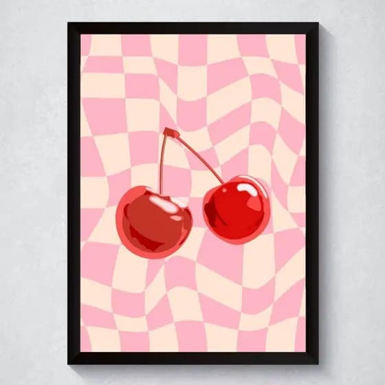 Quadro Decorativo 1 Peça Cereja 'Cherry Pop Decor