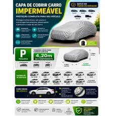 Capa Carro Impermeável Forrada Compactos Proteção UV Universal P Até 4,20m