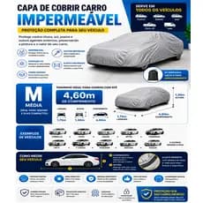 Capa Carro Impermeável Forrada Proteção UV Universal M Sedan SUV Até 4,60m