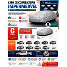 Capa Carro Impermeável Forrada Proteção UV Universal G SUV Pickup Até 5,30m