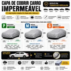Capa De Cobrir Carro Impermeável Forrada Proteção UV Hatch Sedan SUV Pickup Van P M G Universal