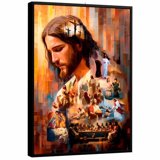 Quadro Decorativo Jesus Cristo Religioso Cristão Evangélico Fé Oração Igreja Imagem Religiosa