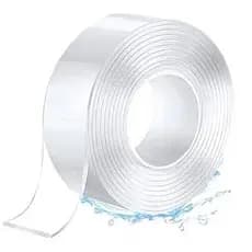 Rolo Super Fita Mágica 3M Transparente Nano Adesiva Dupla Face Extra Forte Lavável
