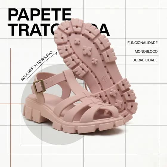 Sandália Feminina Aranha Tratorada Fisherman Tendência Aesthetic Confortável Lançamento