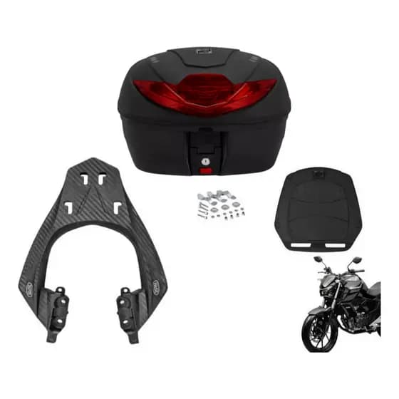 Suporte Bagageiro Scam Yamaha Fz15  Fz 15 + Bau Protork 35 Litros 2023 2024 2025 +