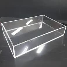 Bandeja Acrilico Transparente Retangular Organização Decoração
