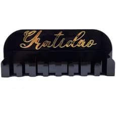 Porta Chaves em Acrílico Preto com Escrita Gratidão Prático e Decorativo