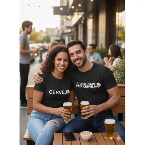 kit 02 camisetas casal apaixonado por cerveja camisa divertida para casal jovem