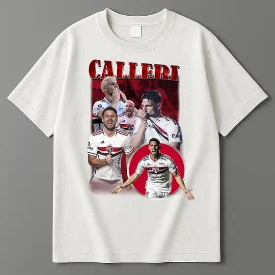 Camiseta São Paulo Torcedor Estampa Exclusiva Calleri Futebol Treino Esporte Moda
