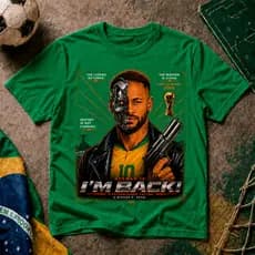 Camiseta Ney Exterminador Im Back Camisa Seleção Brasileira Menino Ney Copa do Mundo 2026 Brasil