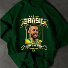 Camiseta Ney Lenda das Copas Camisa Brasil Copa 2026 Streetwear Oversized Algodão Premium