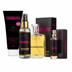 Kit Premium Feminino Escandalosa Amakha Paris - 2 Perfumes, Hidratante e Body Splash | Doce Marcante