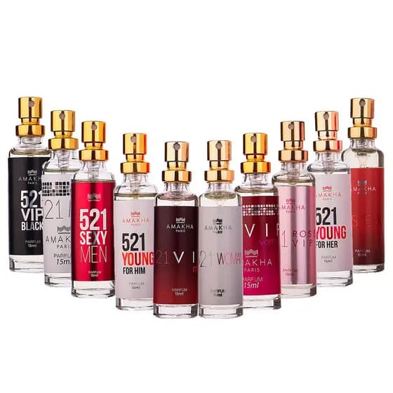 Coleção 521 Amakha Paris - 10 Perfumes de Bolso Femininos e Masculinos | Variedade & Presença