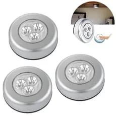 3 Luminárias Toque Portátil 3 Leds Escritório e Hotel