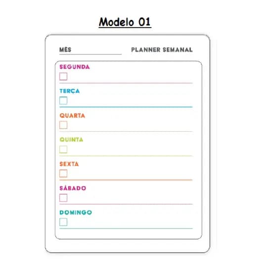 Lousa Magnética Quadro Porta Recados Mod 1 Planner Semanal Your House