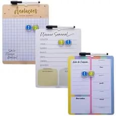 Lousa Magnética Planner Quadro c/ Imã Porta Recados Caneta