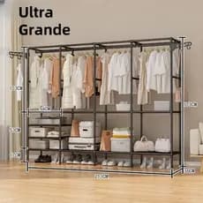 Roupeiro Guarda Roupa Portatil Cabideiro Arara Para Roupa Sapateira Organizador Multiuso Armário