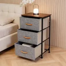 Mesa de Cabeceira com 4 Gavetas Gaveteiro Monet Puxadores Concha criado lateral cama