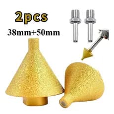 2pcs Broca Cônica Diamantada Rosca M14/M10 Serra Copo 38mm+50mm