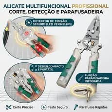 3 em 1 Descascador De Fio Dobráveis Com Detector De Tensão , Alicate Multifuncional Para Descascar Fios Cortar E Puxa
