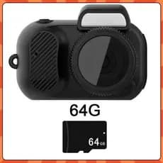 Mini HD Camera With LCD Screen Portable Vintage Small Camcorder Video Recorder + cartão 64GTF