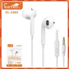 Eletromex El-1403 Fones de Ouvido com Fio 3.5mm IntraAuricular 1,2m Microfone P2 Estéreo Branco
