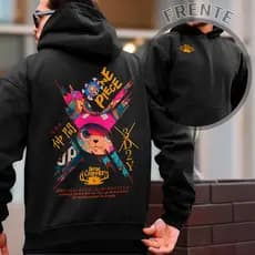 Moletom Exclusivo Estampado F/C ANIME ONE PIECE TONY TONY  Canguru Unissex Blusa de Frio Promoção