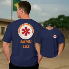 Camiseta Socorrista SAMU 192 Camisa Militar Bombeiro Algodão Premium Estilo Operacional